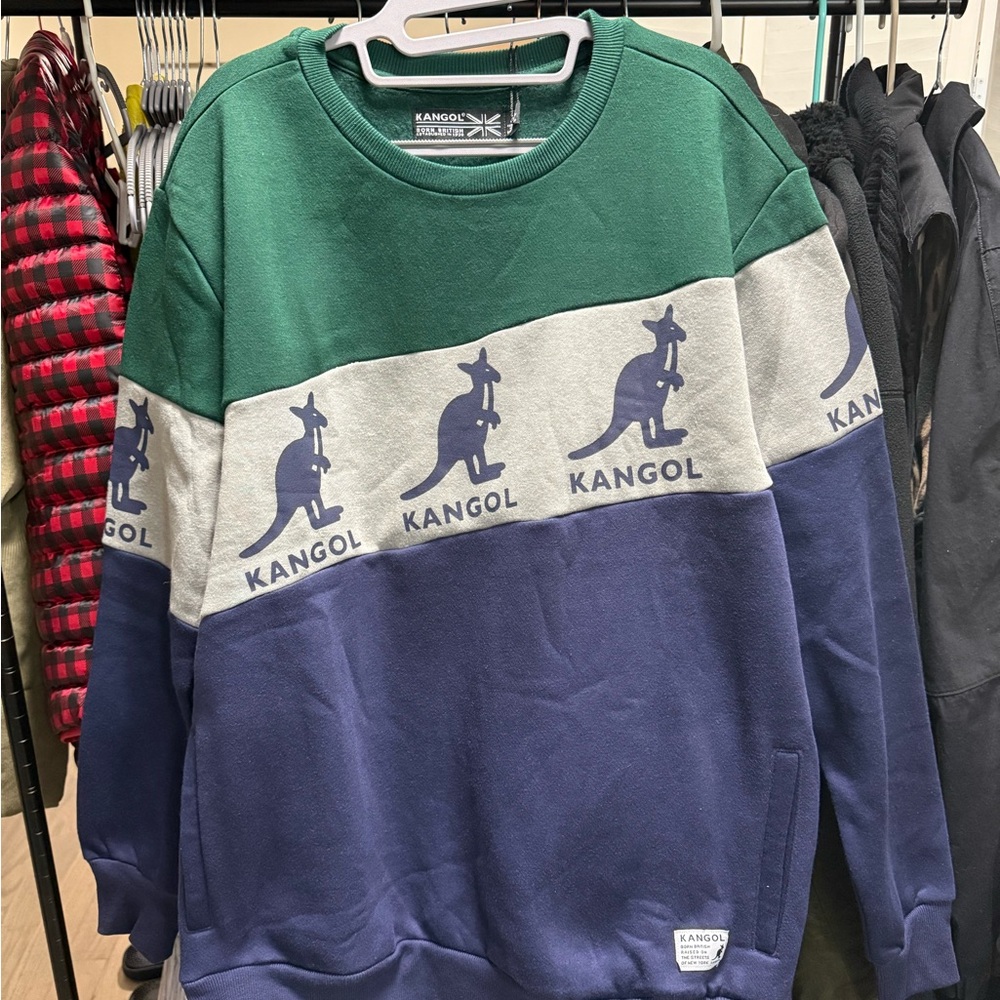 Kangol Men's Green and Navy Sweatshirt